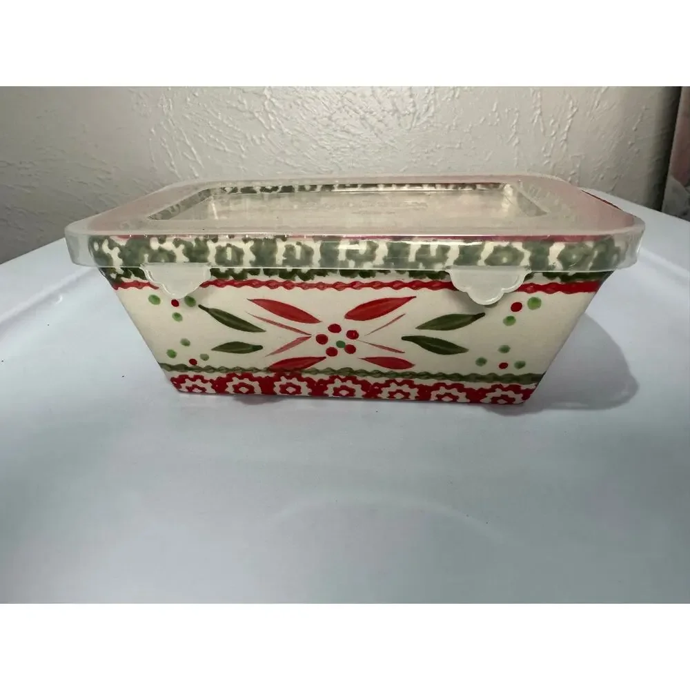 Temptations Old World Festive 12 oz Mini Loaf Dish w/ Lid